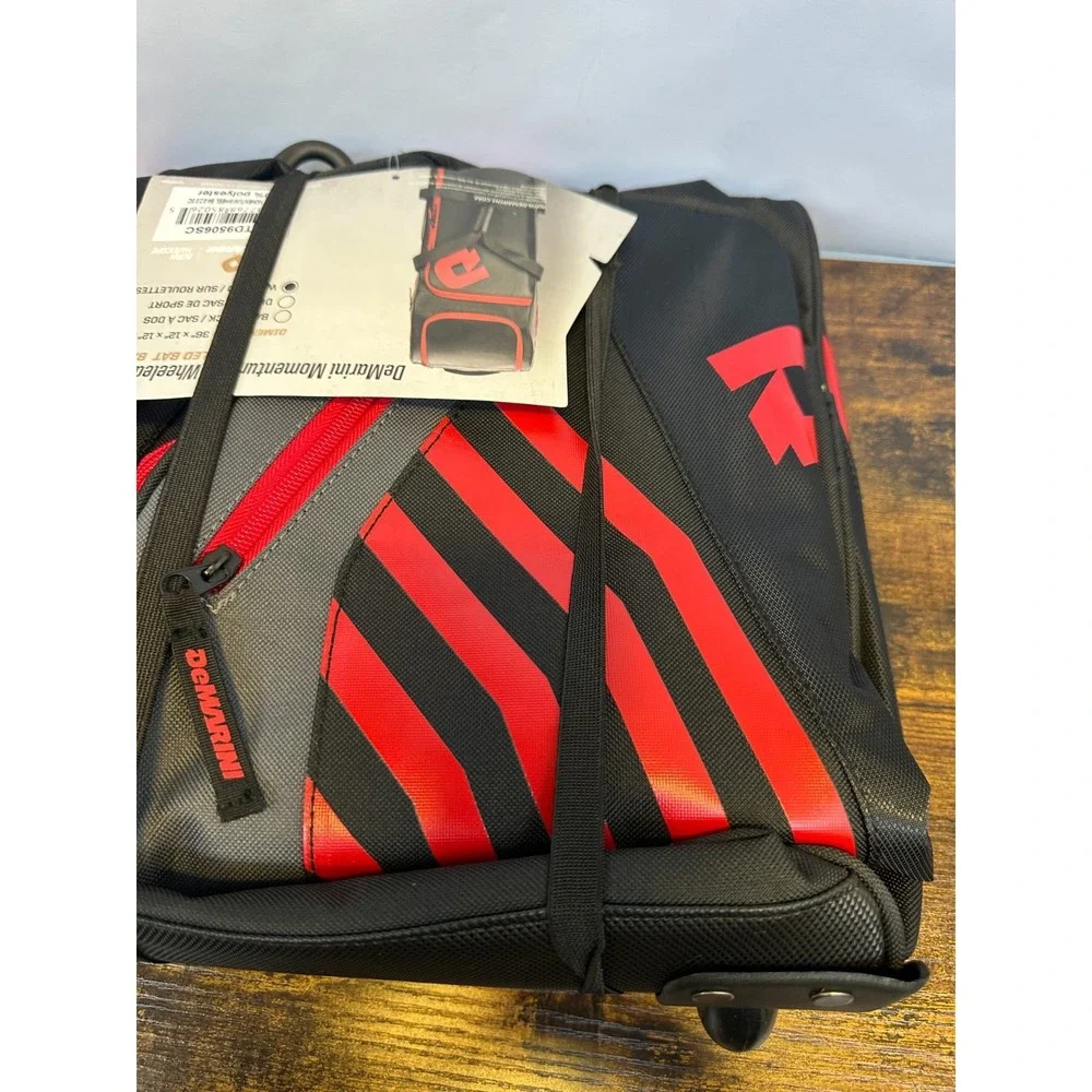 New DEMARINI Momentum 2.0 Wheeled Baseball Softball Equipment Bat Bag Black Red